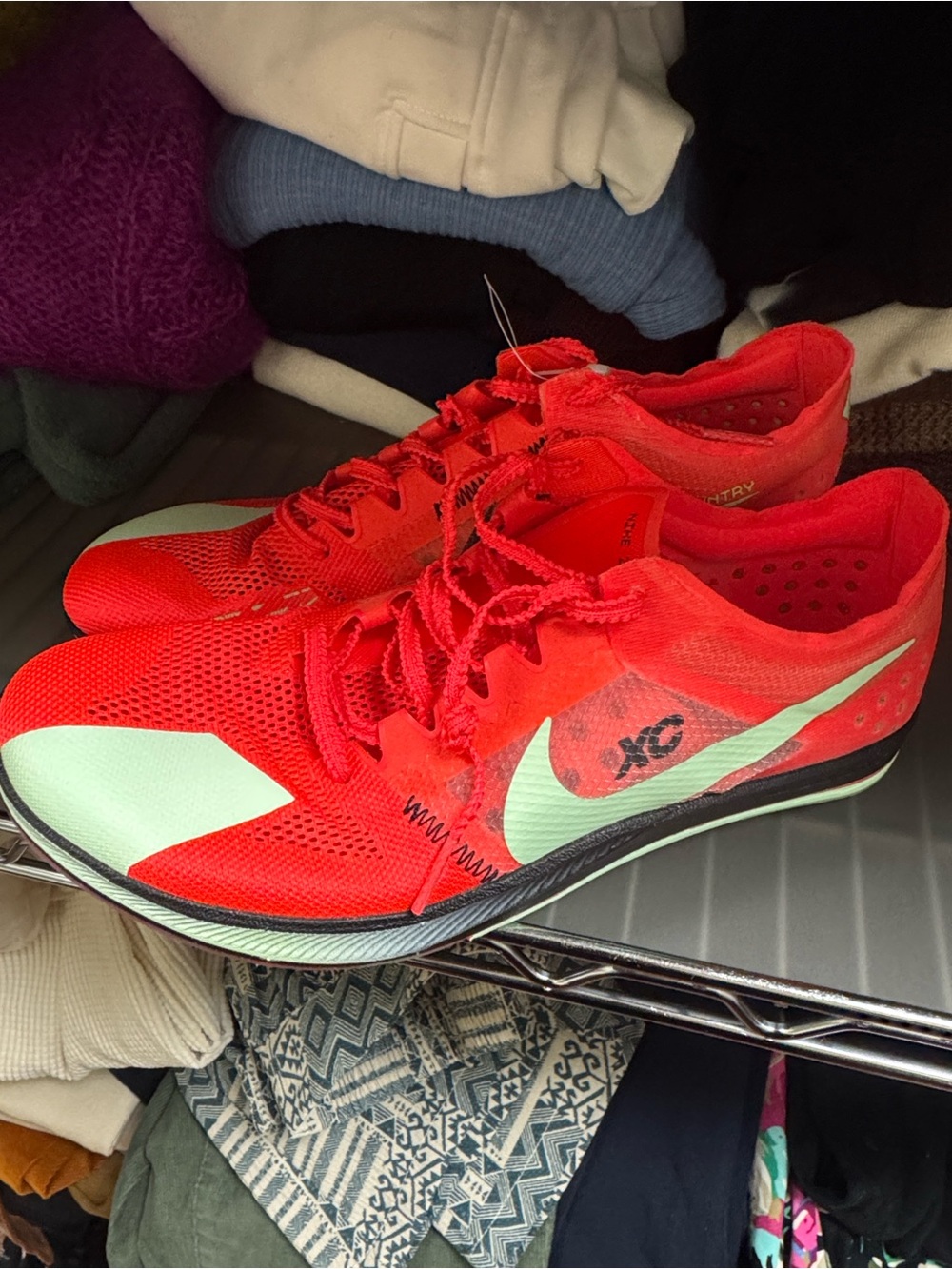 Nike Women's Racing Sneakers - Bright Red with Mint Swoosh